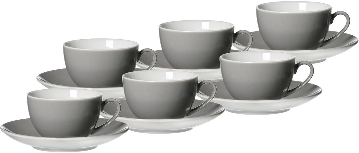 Kaffeetassen mit Untertassen Doppio 200 ml Set van 6
