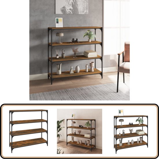 Boekenkast Verticaal Latten Mango Hout Mat Zwart – Living Lovely