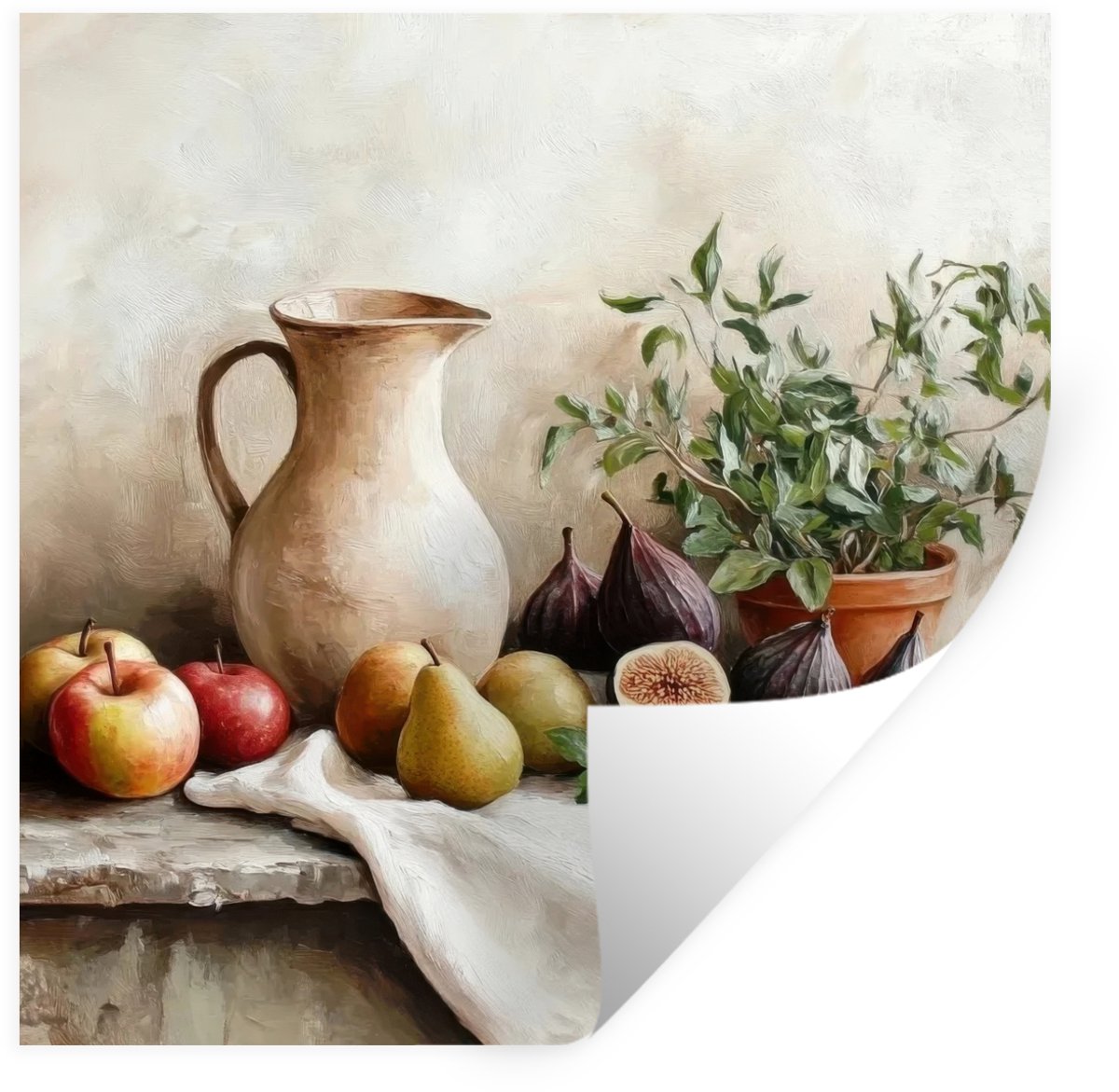 Muurstickers - Sticker Folie - Fruit - Kruiden - Landelijk - 80x80 cm - Plakfolie - Muurst