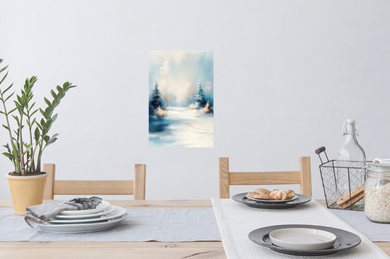 Stickers muraux - Film autocollant - Forêt - Hiver - Nature - Abstrait - Neige - 20x30 cm - Film adhésif - Stickers muraux chambre enfant - Papier peint autocollant - Papier peint autocollant - Film autocollant