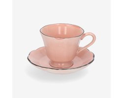 The Table | Attic Kop en Schotel - Rosé - Roze - handgemaakt koffiekopje - espressokopje - 140 ml