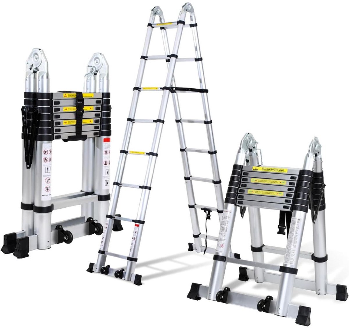 VELTRR® Telescoopladder Aluminium - Vouwladder - 5M