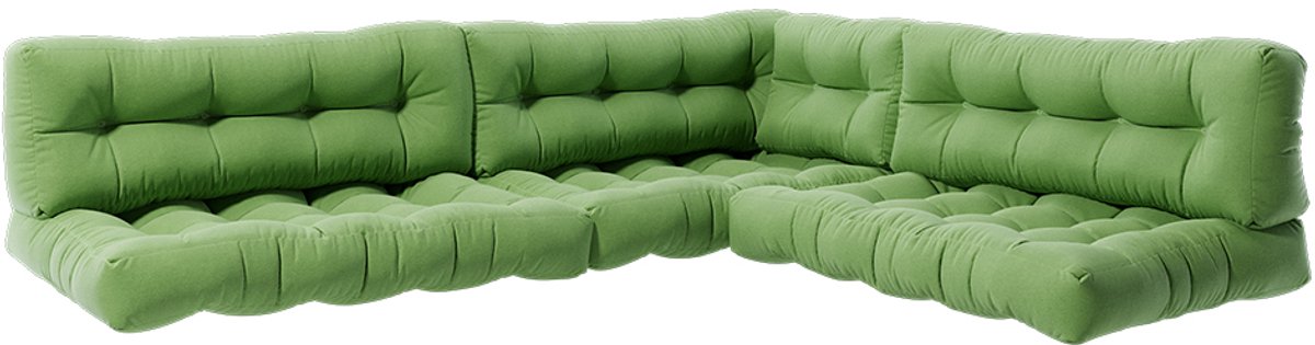 Vicco Flocken Palletkussen set – 7 compartimenten Groen