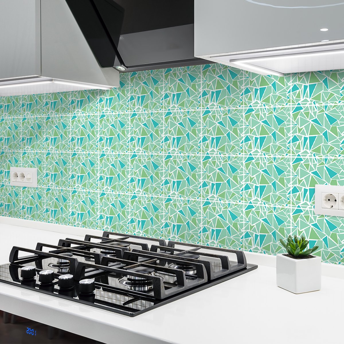 Ambiance Sticker Zelfklevende tegelmuurstickers voor keuken en badkamer - 24 Tiago Terrazzo cementtegelstickers - 24 stickers, 20x20cm Multi color