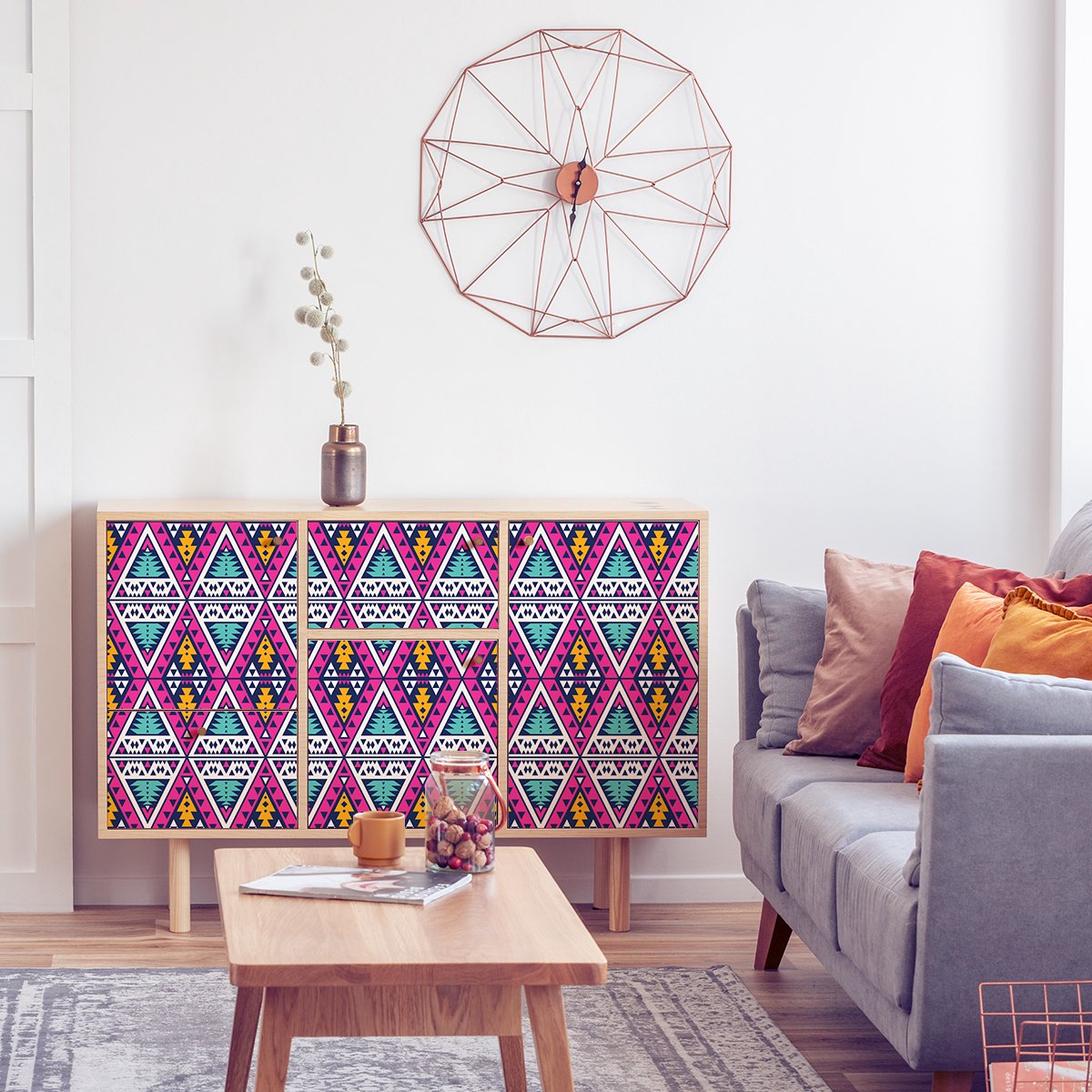 Ambiance Sticker Etnische meubelsticker, fezak, 60 x 90 cm Multi color
