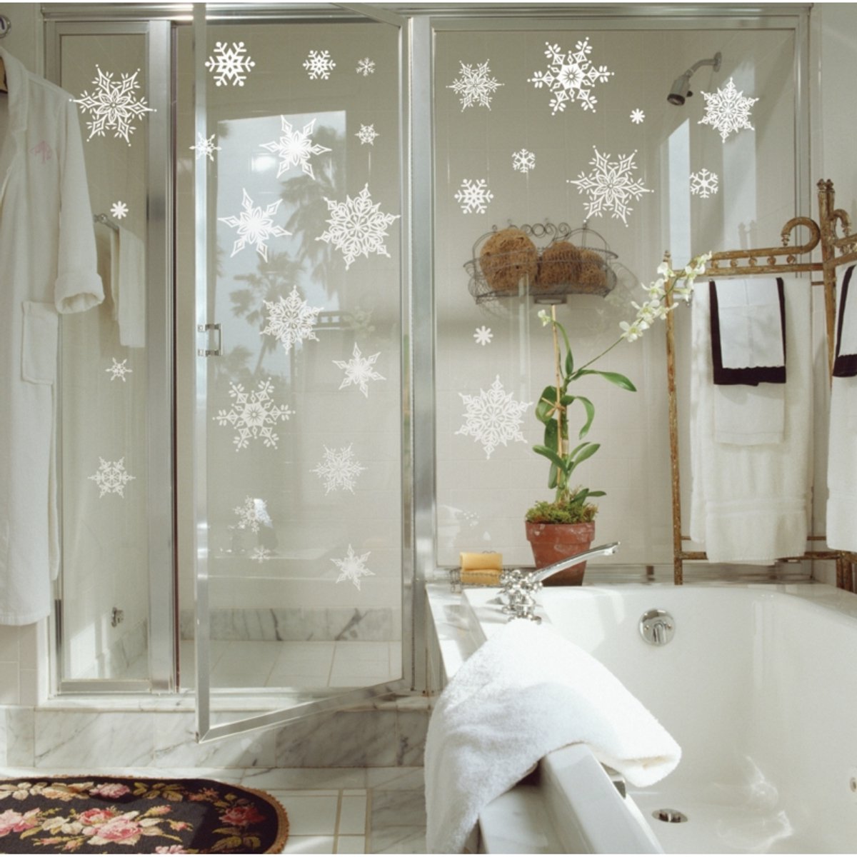 Witte sneeuwvlokstickers - Kerststickers - Feestelijke decoraties