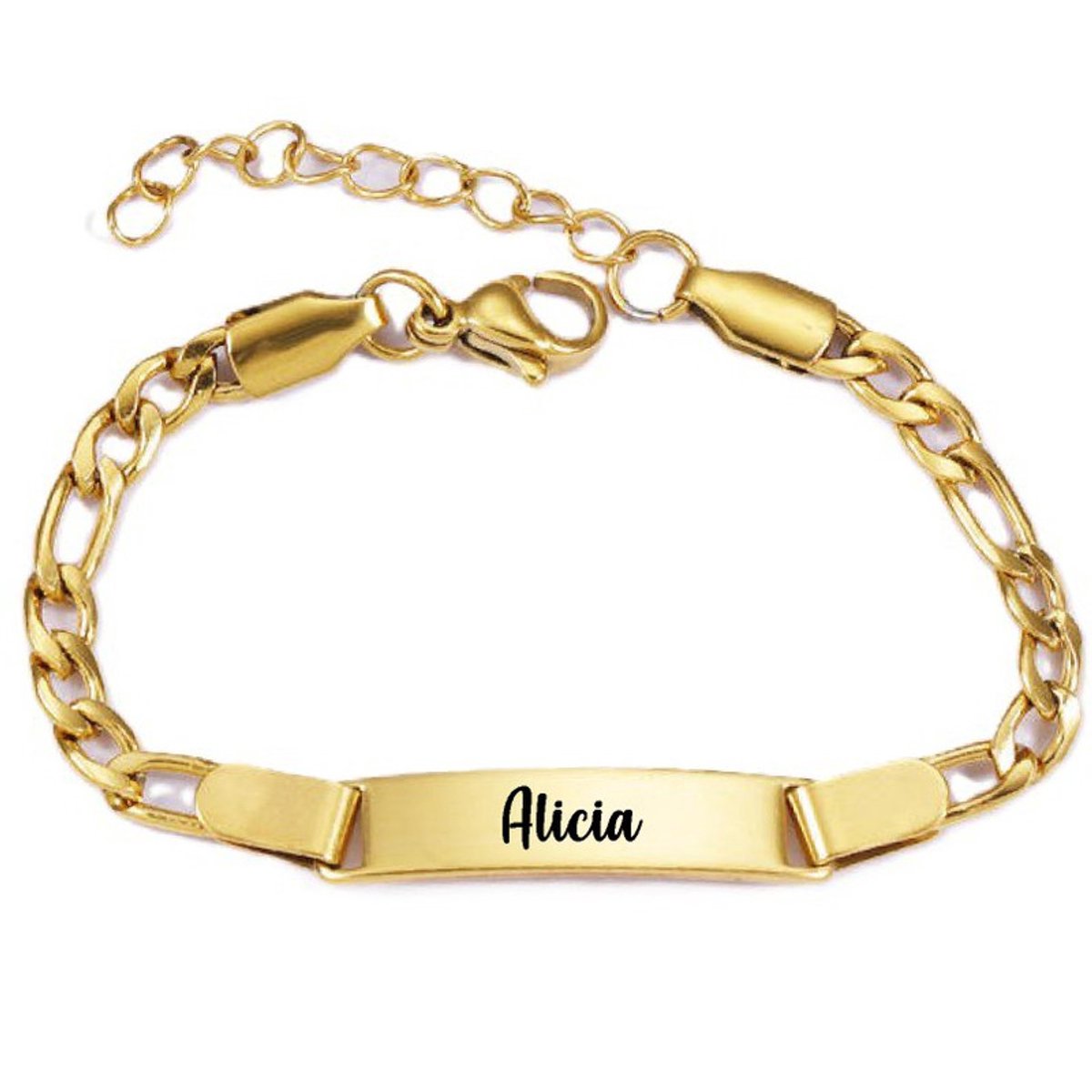 Baby/Kinder Armbandje Met Naam | Goud | RVS | Alicia
