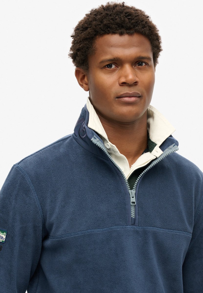 Superdry Active fleece met halve rits Heren Truien Marineblauw
