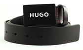 HUGO Leren Riem Gilao Sz35 Leather Belt W115 Black Zwart