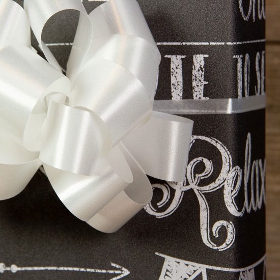 Papier cadeau Handlettering Zwart - Durable et élégant (30 à 100 cm x 200 mètres) |variante : 30 cm / 200 mtr.