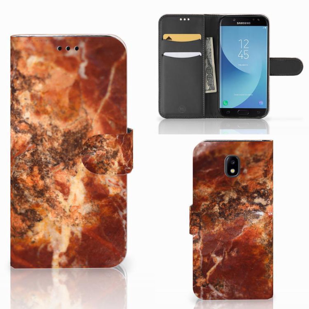 Samsung Galaxy A30 Bookcase Marmer Bruin