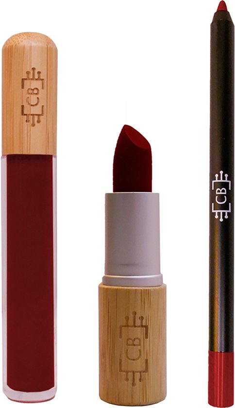 Set de rouges à lèvres Cosm.Ethics Bar Glossy - Rouge foncé - Vegan et durable