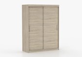 Schuifdeurkast LARA 06 – 2-deurs kledingkast, legplanken en kledingroede – modern design – 150x200x61 cm - LARA 06 (Sonoma)