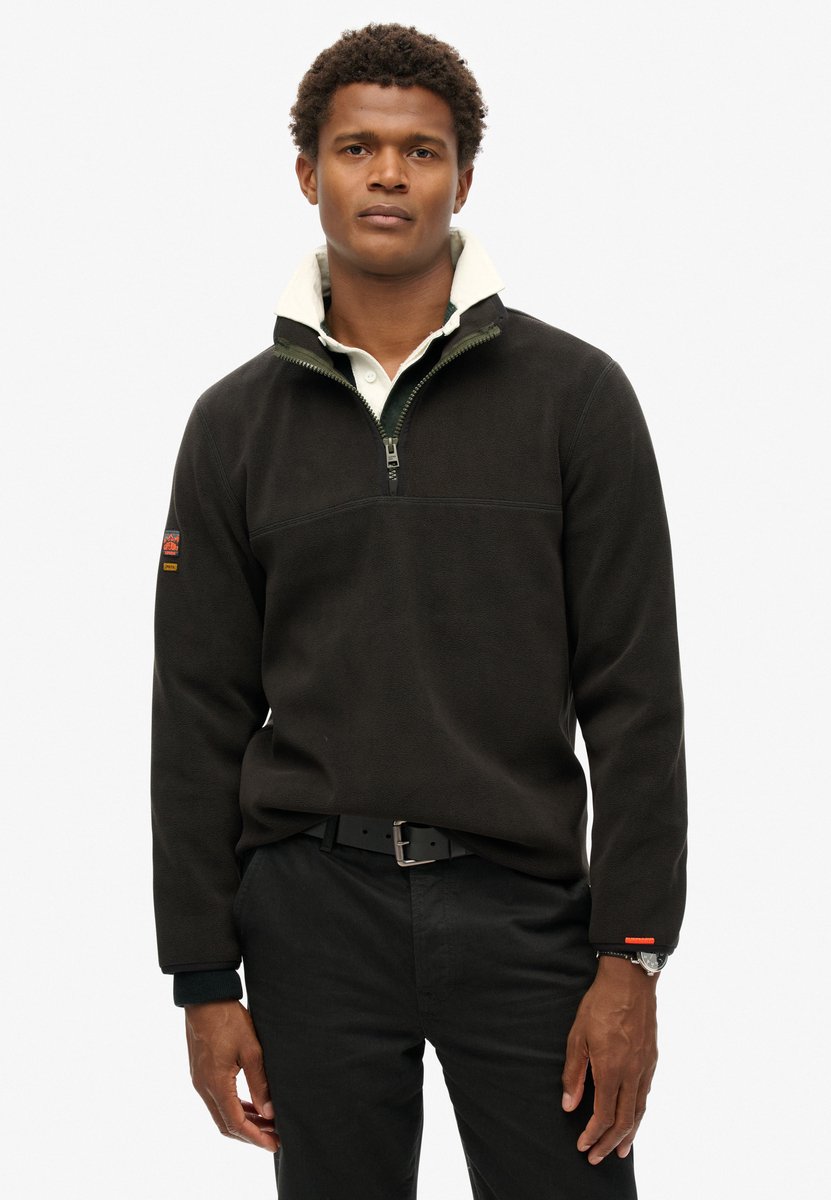 Superdry Active fleece met halve rits Heren Truien Zwart