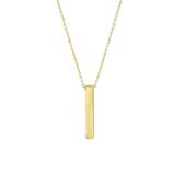 Stalen ketting&hanger goldplated bar vierkant 30mm