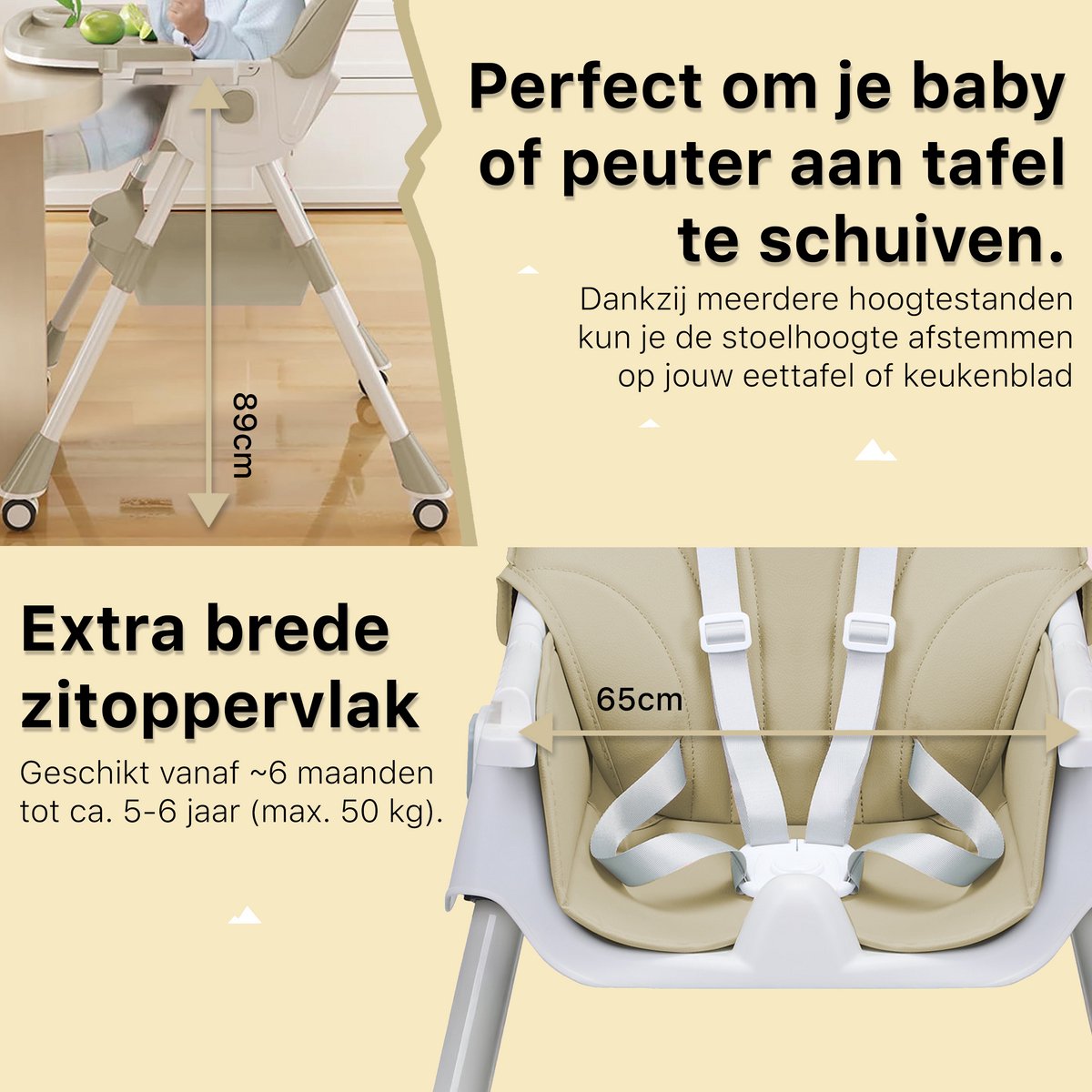 Phreeze Kinderstoel - Inklapbaar - Beige thumbnail 5