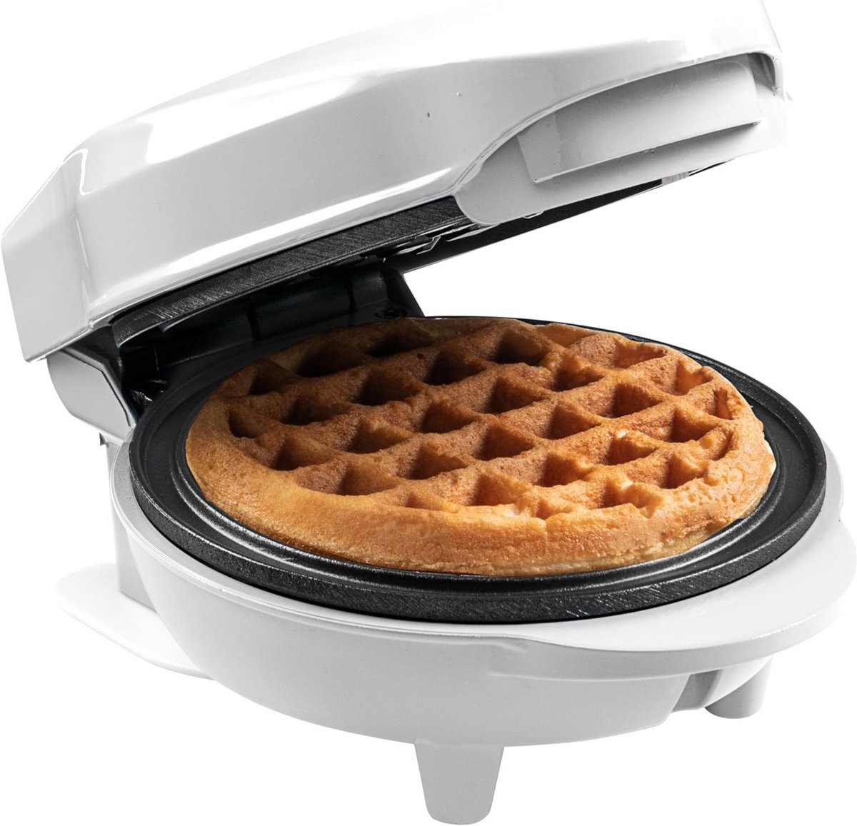 Mini Wafelijzer - Wit - Antiaanbaklaag - Lichtgewicht & Duurzaam - 550W - Eenvoudig Schoon te Maken