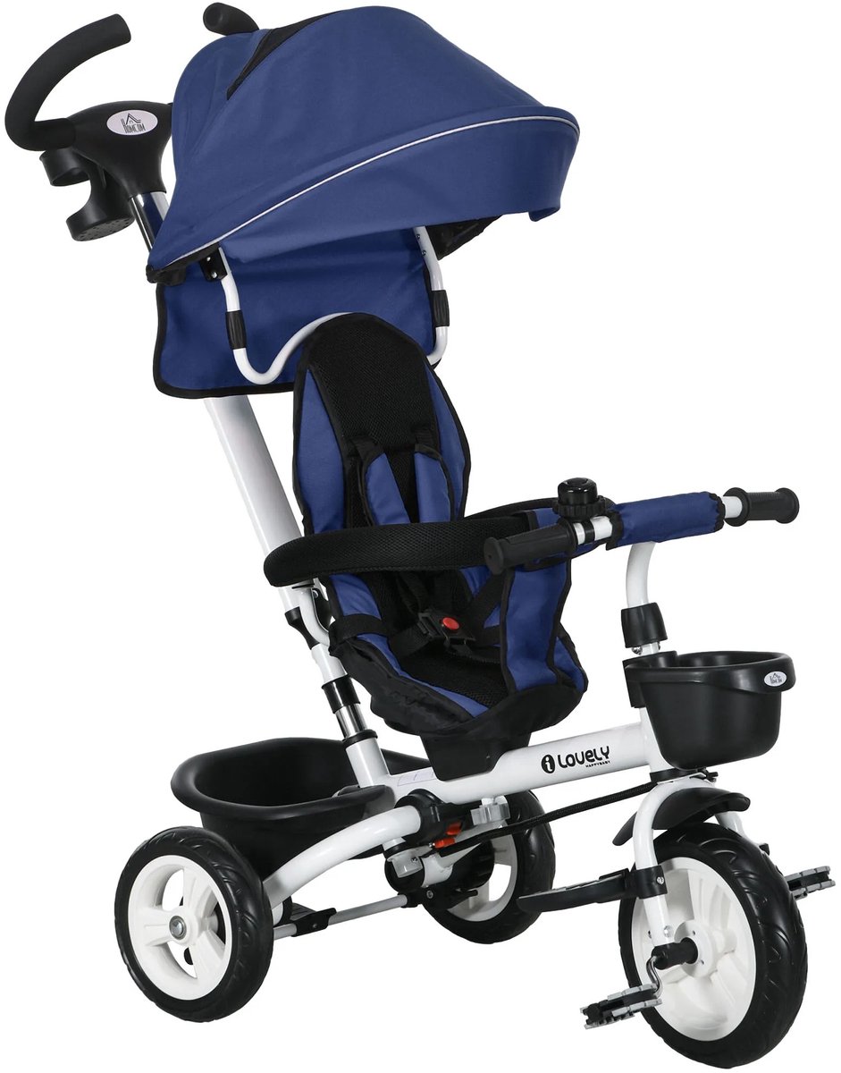 Opvouwbare Driewieler - Blauw - Driewieler - Driewielers - Driewieler Met Duwstang - Driewieler Volwassenen - Kinder Fiets - Kinderfiets - Babyfiets - Peuterfiets