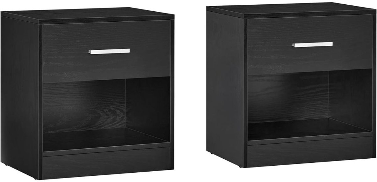 ApexArte® Nachtkastje set van 2 - Zwart