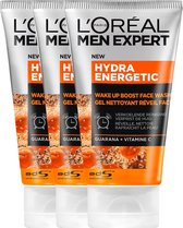 L’Oréal Paris Men Expert Hydra Energetic Gezichtsreiniger - 3 x 100 ml - Voordeelverpakking