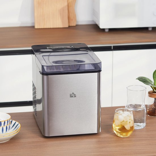 Vihes Ijsblokjes machine - 15 Kg - Met automatische reinigingsfunctie - Laag geluidsniveau - Zwart - Te gebruiken thuis, studio, kantoor, partijen - 9 ijsblokjes elke 6-12 minuten van Vihes — afbeelding 5