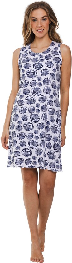 Chemise de nuit femme Pastunette - Breeze marine - Mouwloos - Katoen Bio - Taille 38