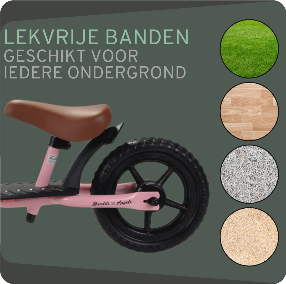 Bandits & Angels Metalen Loopfiets Met Mandje Starter Roze met Voetenplank vanaf 2 Jaar - Limited Edition - Vintage Roze Loop Fiets - Verstelbaar Zadel 29 tot 39 cm - Meisjes - Compact en Veilig - Lage Instap met Voetenplank — afbeelding 8