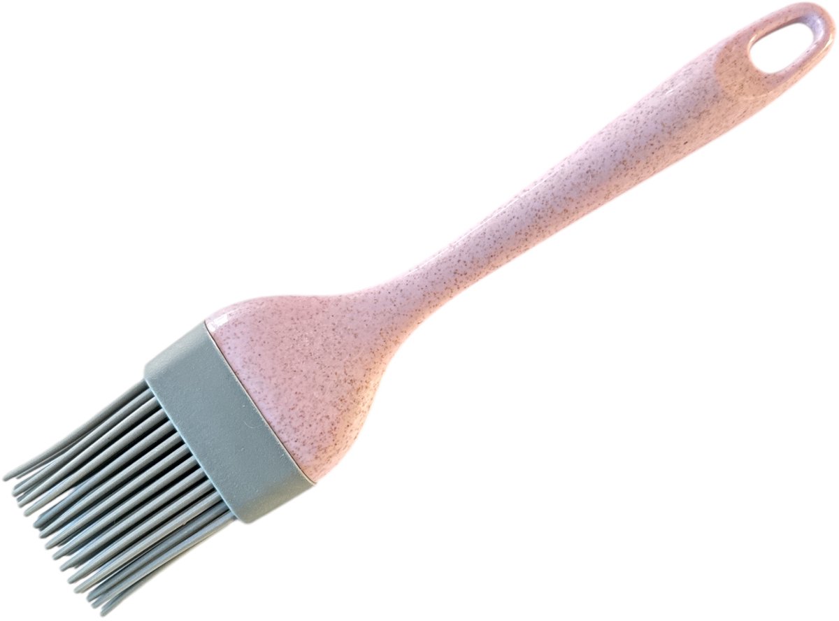 Siliconen Bakkwast - Bakborsteltje - Anti-aanbak - met Ophangoog- 22 cm - Roze