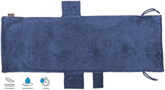 LINNICK 3 in 1 Strandlaken Camping Stoelhoes 75x215cm - Sneldrogend Badlaken - Lichtgewicht Reishanddoek - 3 in 1 Strandhanddoek Camping Stoelhoes Draagtas - marine - Strandstoelhoes - Strandtas — afbeelding 3