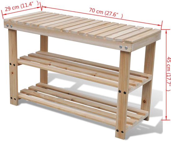 vidaXL Schoenenrek met lade 70x27x81 cm massief walnotenhout, schoenenordener, opbergrek, schoenen rek, schoenenorganiser, schoenenkast, schoenen kast