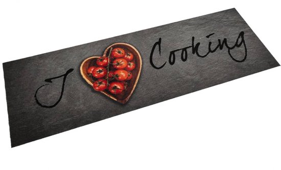 Tapis de cuisine lavable vidaXL 60 x 180 cm en velours Motif texte de cuisine