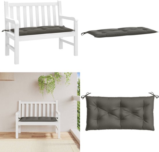 vidaXL Tuinbankkussens 2 st 150x50x7 cm oxford stof crèmewit oine kopen