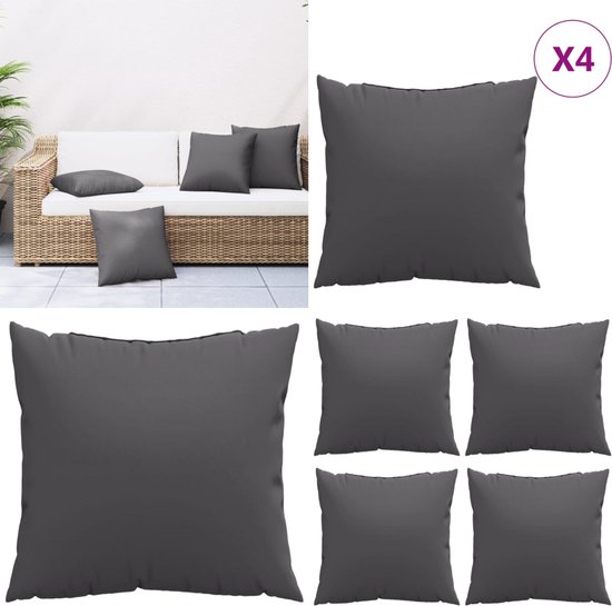 Decoways - Ligbed met antracietkleurig kussen geïmpregneerd grenenhout