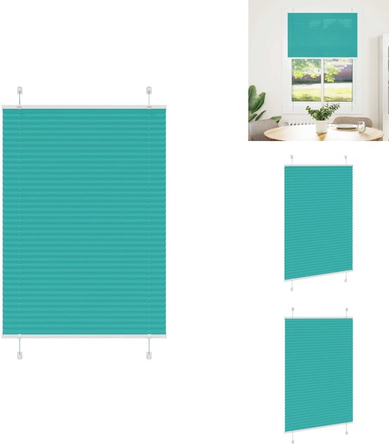 Plisségordijn, jaloezie, Geplooide 70 x 100 cm zonwering ondoorzichtig verduisterend Vouwgordijn rolgordijn Jaloezieën zonwering rolgordijn voor raam en deuren, Blauw