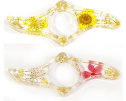 2 stuks transparante gedroogde bloemen hars boekenleggers - duim boekhouder zijopening lezer accessoires - boekliefhebbers