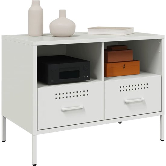 Meubles TV vidaXL 2 pièces 68 x 39 x 50,5 cm Acier Blanc