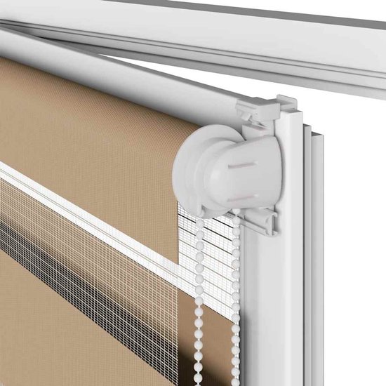 vidaXL - Zebra - Store - 125x230 - cm - largeur du tissu - 120,9 - cm - polyester - marron sable