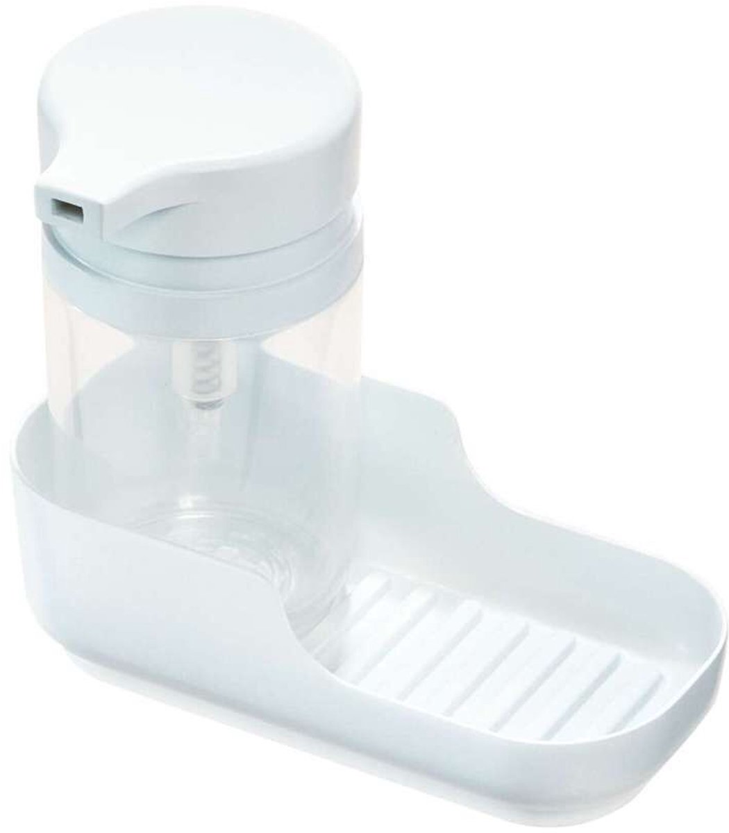 iDesign - Zeepdispenser Caddy met onderblad - Gerecycled Polypropyleen - Wit