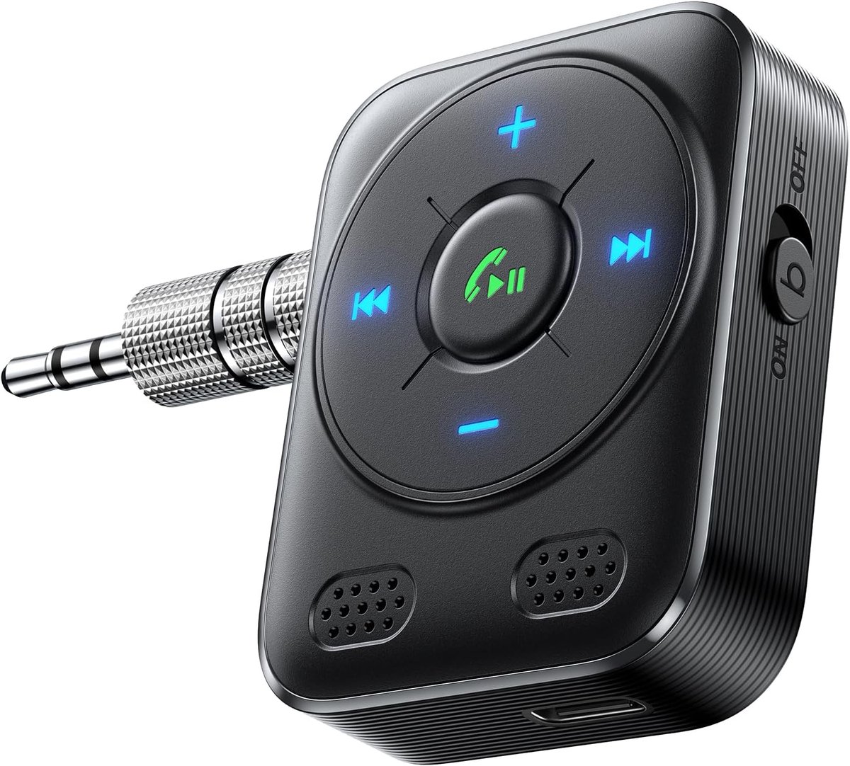 Bluetooth 5.4 Auto Adapter - Aux Bluetooth Ontvanger met Hifi Stereo & LED-Indicator - Hands-Free Speakerphone met 16 uur Speeltijd