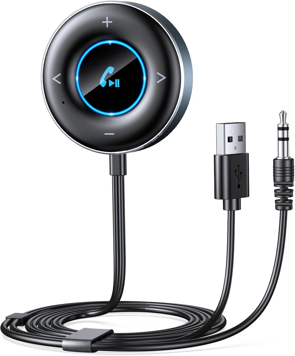 Bluetooth 5.3 AUX Adapter voor Auto - Plug & Play Ontvanger met Hands-Free Gesprekken