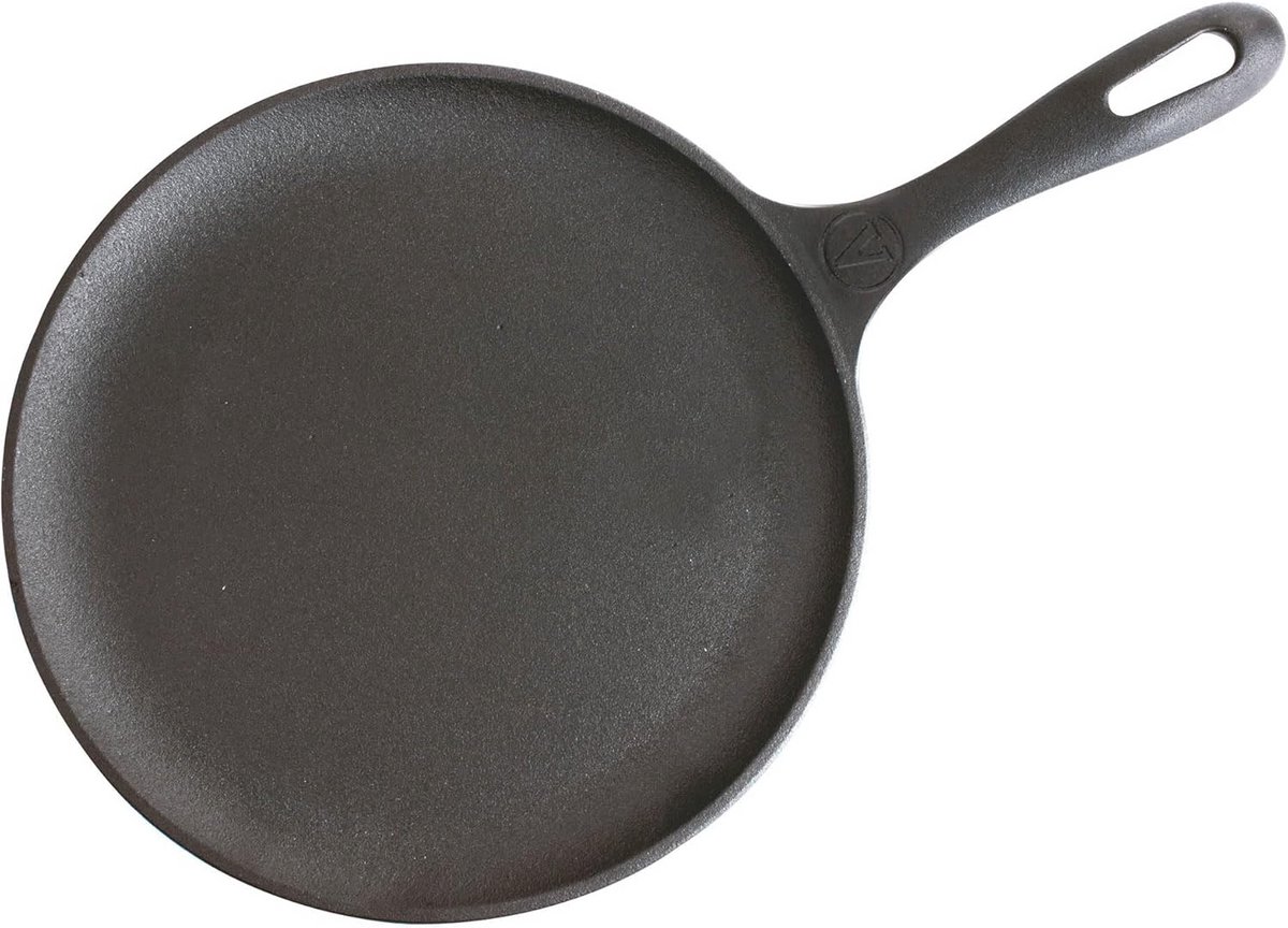 Geëmailleerde Gietijzeren Grillpan 26,6cm voor Pizza, Omeletten, Inductie en Oven