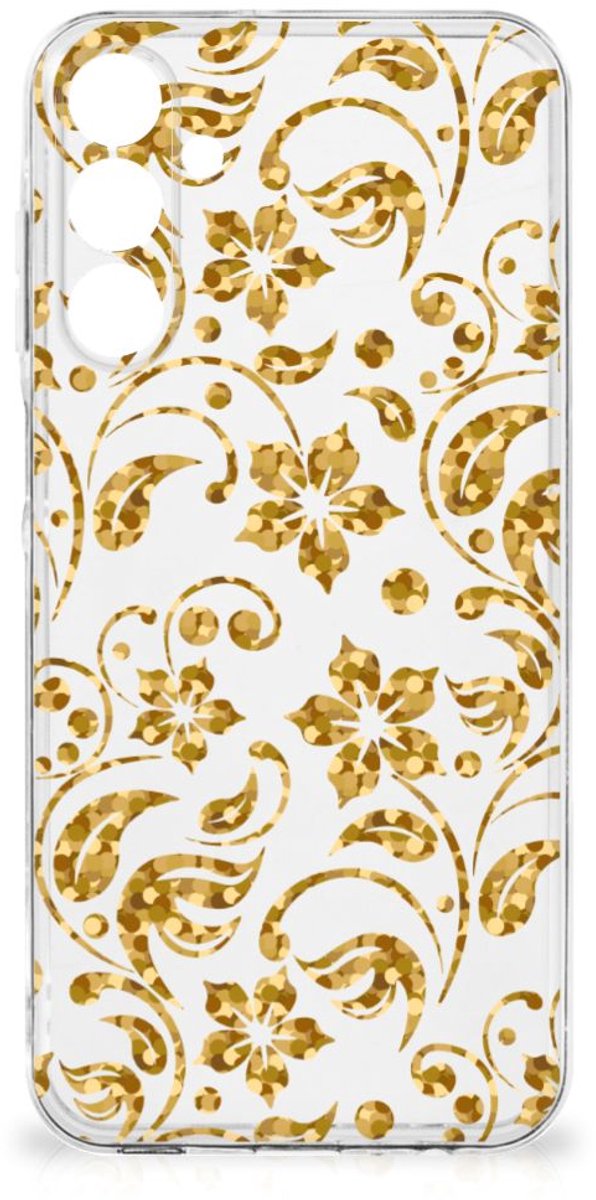 Samsung Galaxy A16 TPU Case Gouden Bloemen