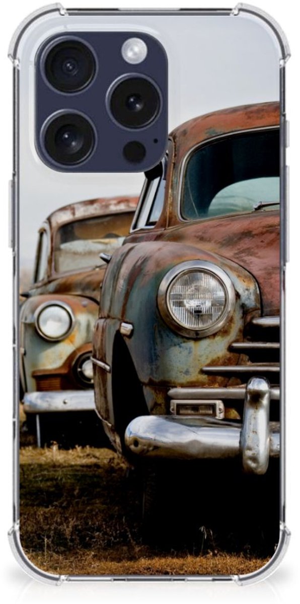 Back Cover voor iPhone 16 Pro Max Anti-shock Hoesje met foto Vintage Auto