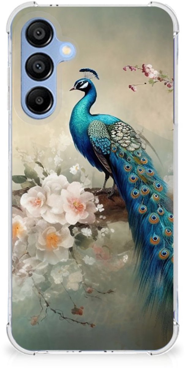 Case Anti-shock voor Samsung Galaxy A16 Vintage Pauwen