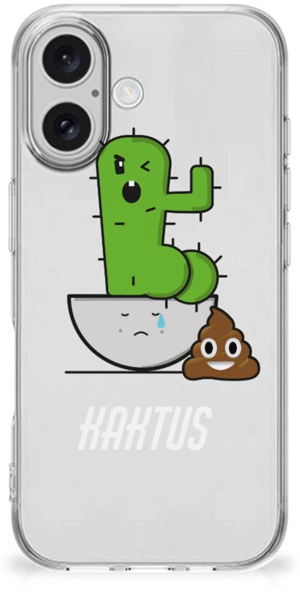 iPhone 16 plus Telefoonhoesje met Naam Cactus Poo