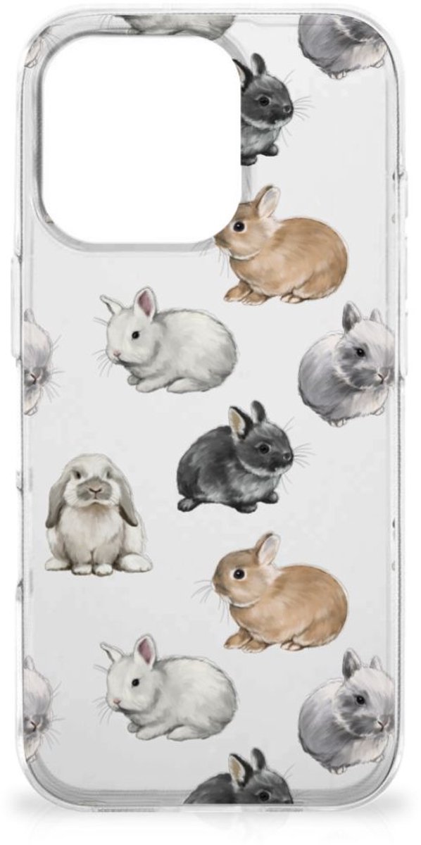 TPU Hoesje voor iPhone 16 Pro Max Konijntjes