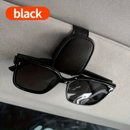 SALUTUYA Porte-lunettes De Voiture Magnétique Universelle En Cuir PU Porte- Lunettes De Soleil Pour Voiture Avec Clip De Carte