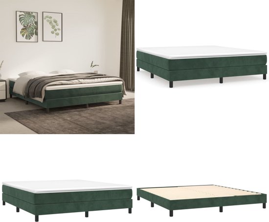 Cadre de lit vidaXL sans matelas 180x200 cm velours vert foncé - Cadre de lit - Encadrements de lit - Mobilier de couchage