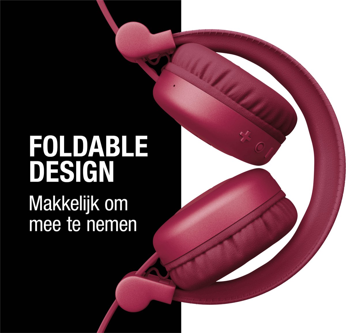 Fresh ‘n Rebel Code Core – Draadloze on-ear koptelefoon – Bluetooth - 30 uur Speeltijd - Rood - Berry Red – foto 5