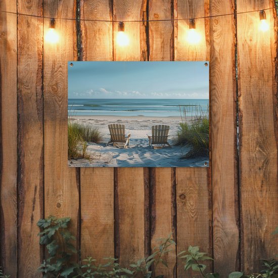 Affiche de jardin 80x60 cm - Décoration de jardin Dunes - Plage - Mer - Été - Affiche pour le jardin - Décoration extérieure - Tableau de jardin clôture - Décoration murale sur toile de jardin - Décoration murale sur toile de balcon